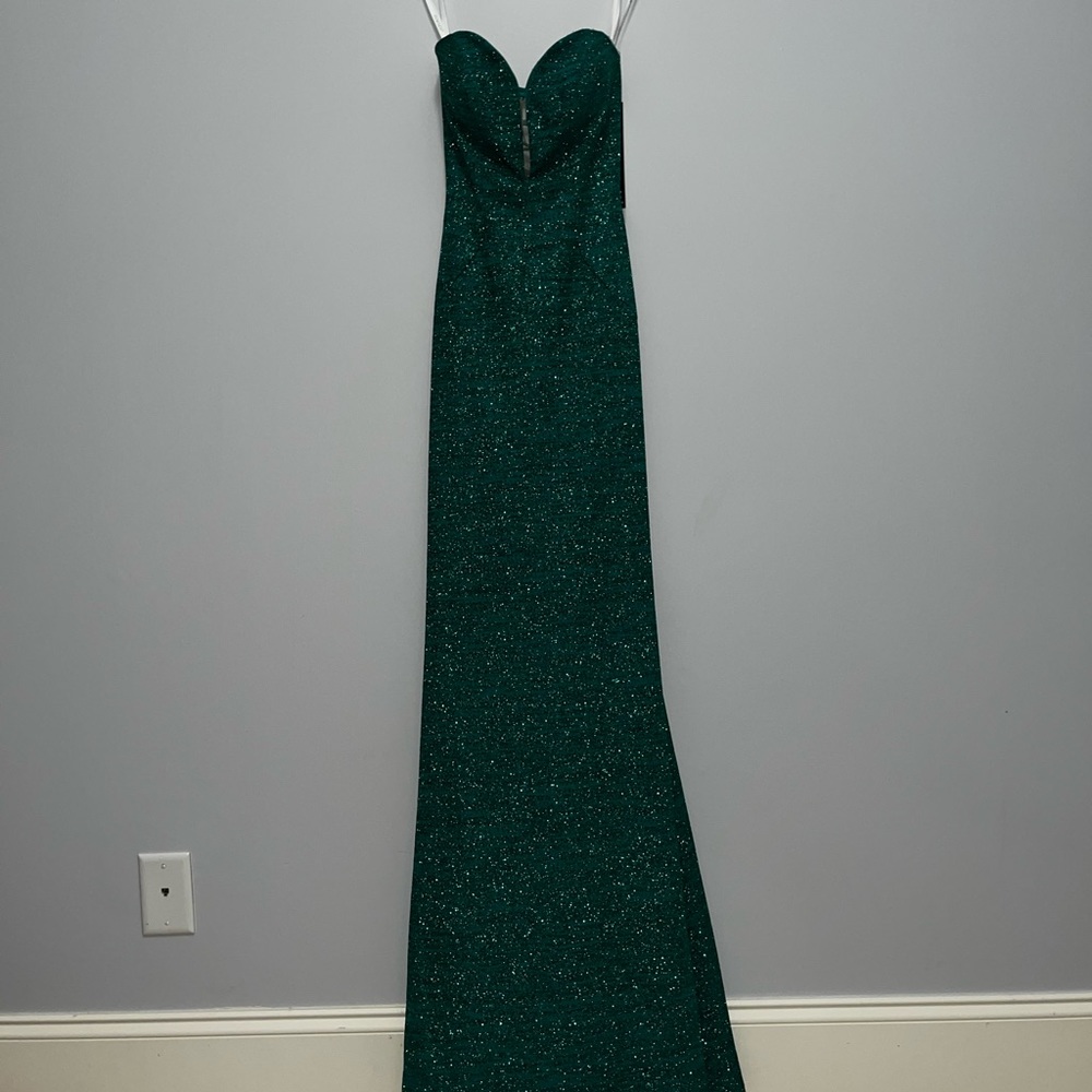 Jovani Jade Strapless Plunging Neckline Prom Dress, Size 2